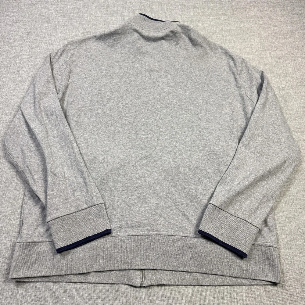 Polo Ralph Lauren Full Zip Sweatshirt Mens XL Gray Mock Neck Pockets Cotton